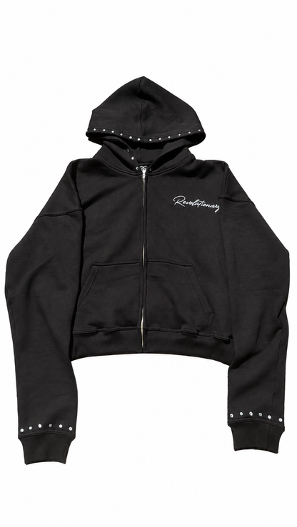 Black Revolutionary 17 Oversized Zip Up - Front view