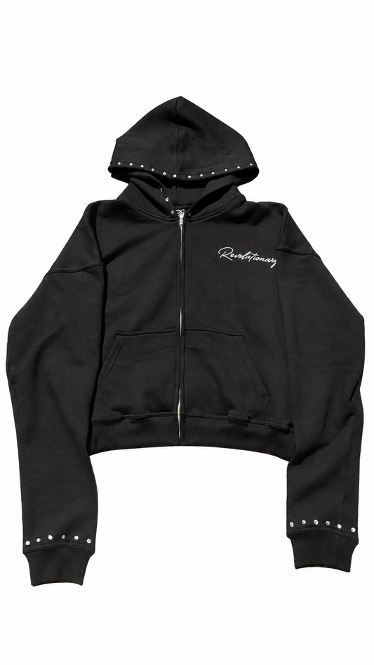 Black Revolutionary 17 Oversized Zip Up - Front view