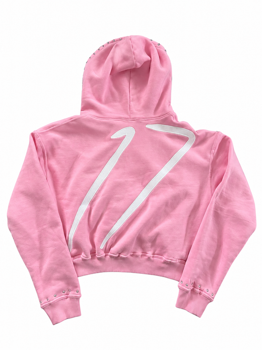 Revolutionary 17 Zip Up Pink - Back view showing 17 graphic