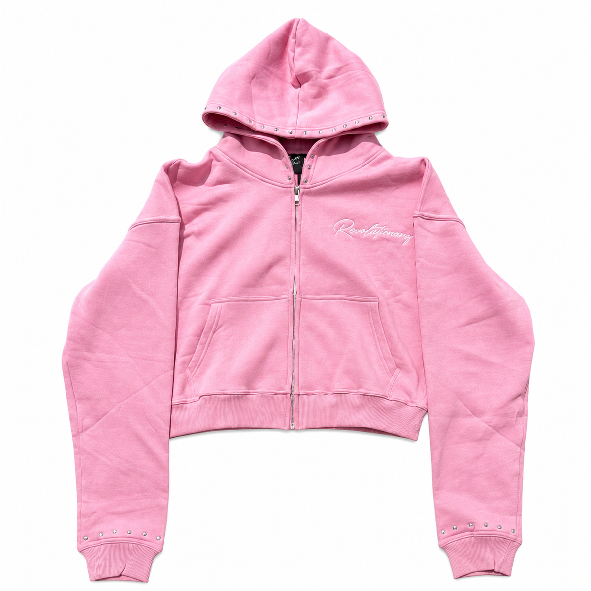 Revolutionary 17 Zip Up Pink - Front view showing Revolutionary embroidery