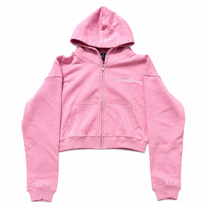 Revolutionary 17 Zip Up Pink - Front view showing Revolutionary embroidery